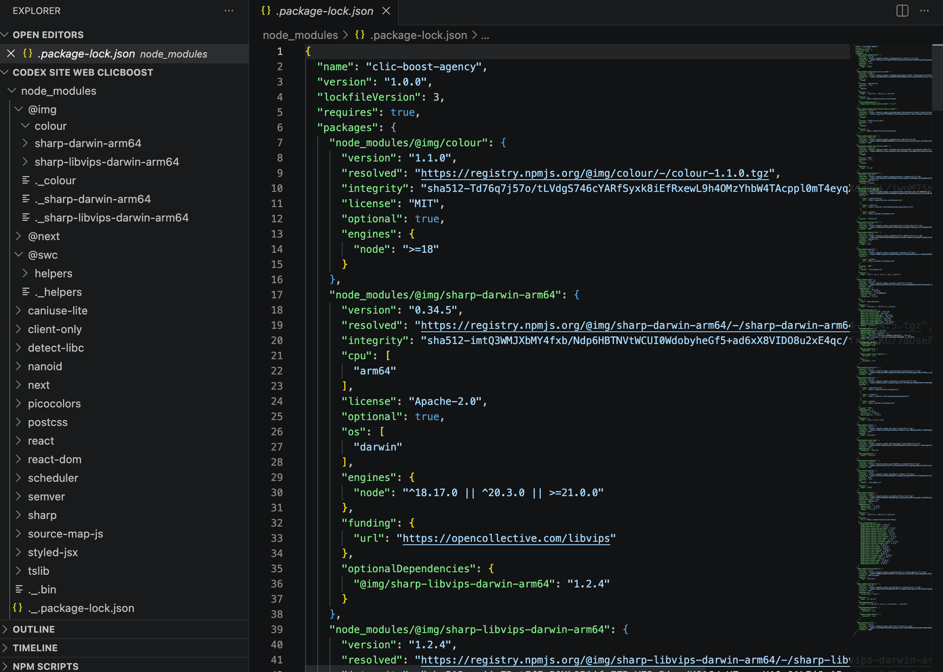 Code source d'une application web métier — React, Next.js, TypeScript